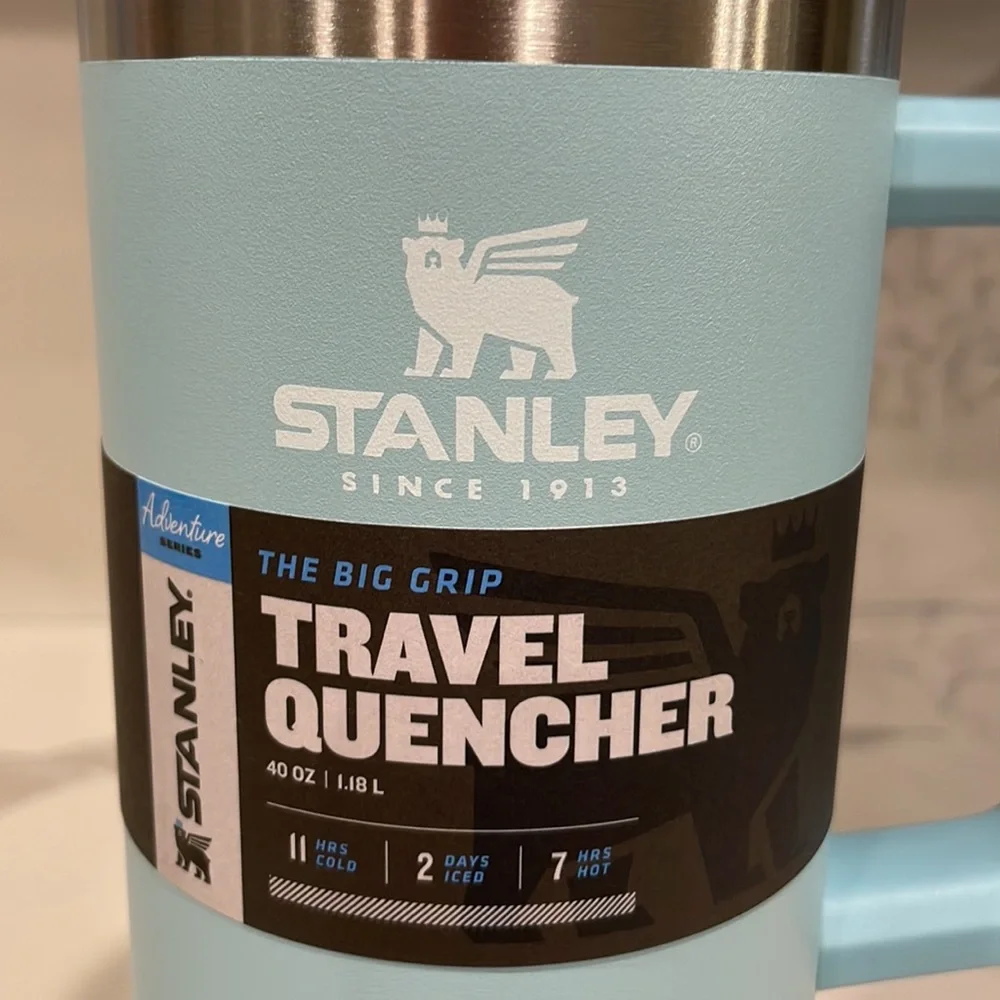 Stanley - AQUA - OG 40 oz Adventure Quencher Travel Tumbler (Light Blue) NWT!